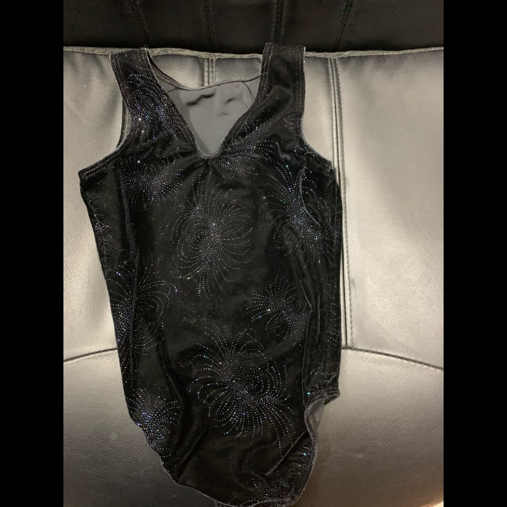 Black velvet gymnastics Leotard